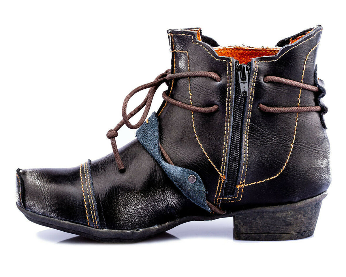 Damen Stiefeletten | TMA 1858 | Frühjahr | Sommer | Herbst | Echtleder | schwarz | Größen 36 - 42