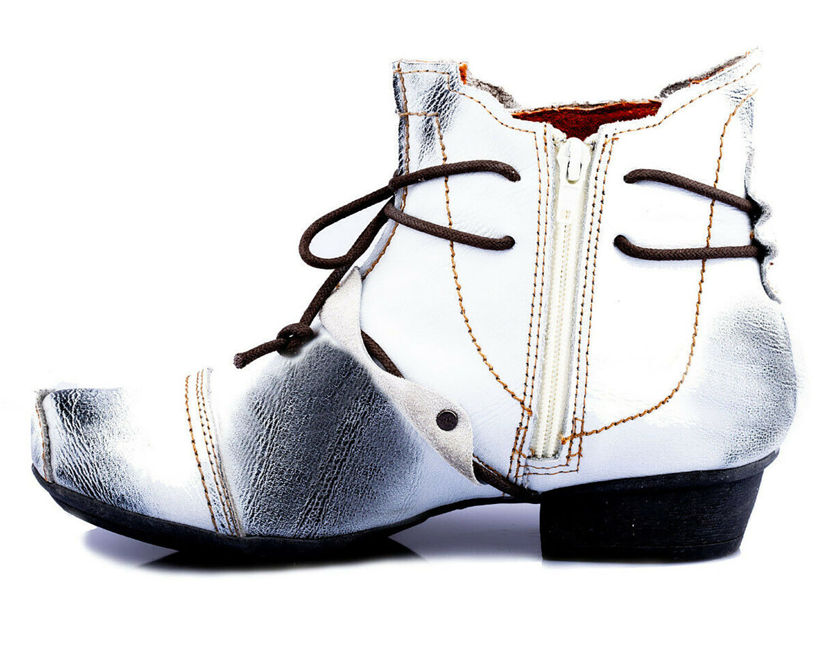 Damen Stiefeletten | TMA 1858 | Frühjahr | Sommer | Herbst | Echtleder | weiß | Größen 36 - 42
