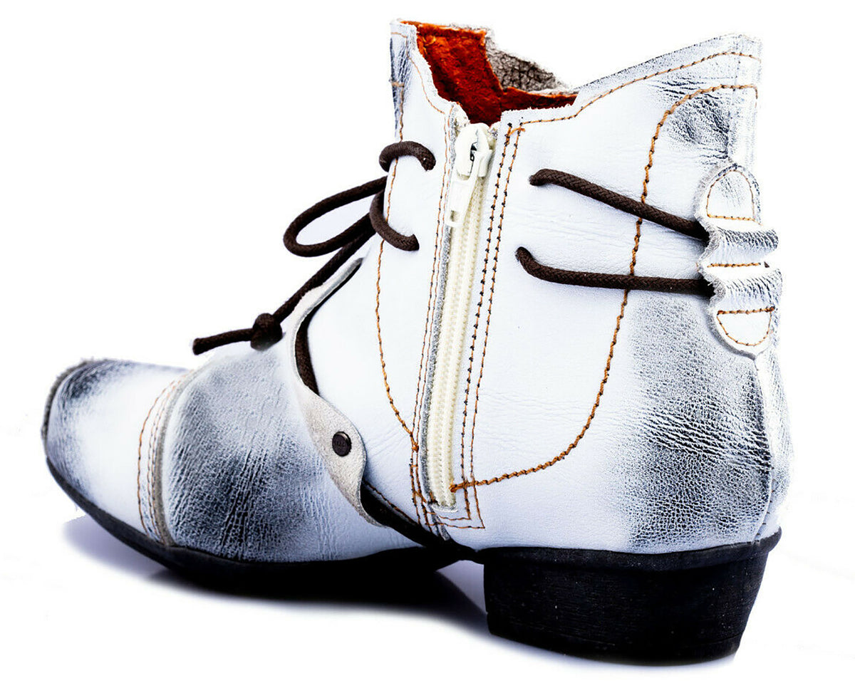 Damen Stiefeletten | TMA 1858 | Frühjahr | Sommer | Herbst | Echtleder | weiß | Größen 36 - 42
