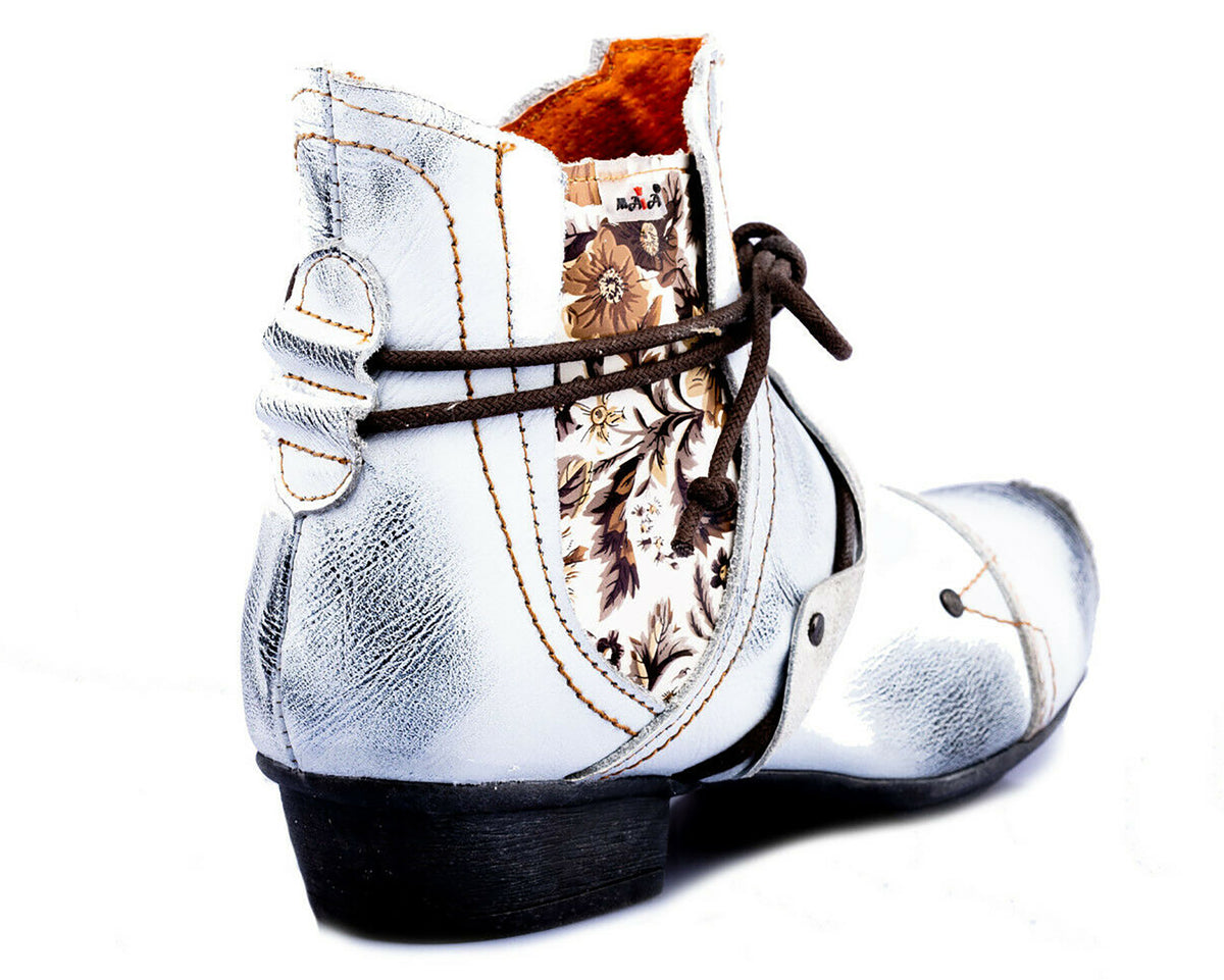 Damen Stiefeletten | TMA 1858 | Frühjahr | Sommer | Herbst | Echtleder | weiß | Größen 36 - 42