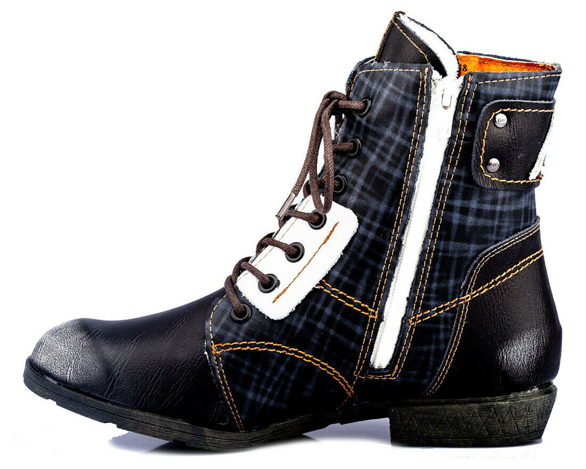 Damen Stiefeletten | TMA 1881 | Winter | gefüttert | Echtleder | schwarz | Größen 36 - 42