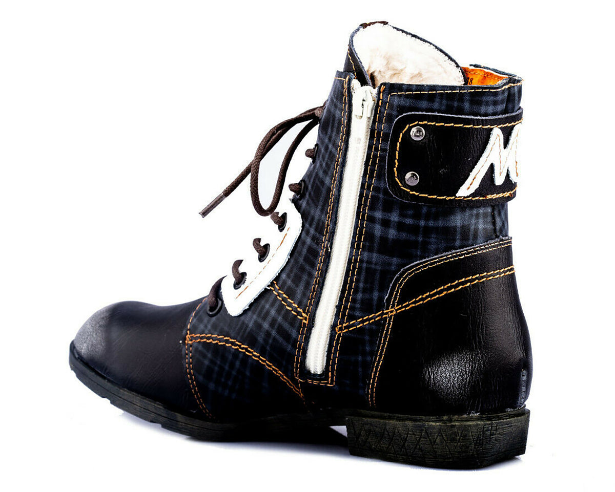 Damen Stiefeletten | TMA 1881 | Winter | gefüttert | Echtleder | schwarz | Größen 36 - 42