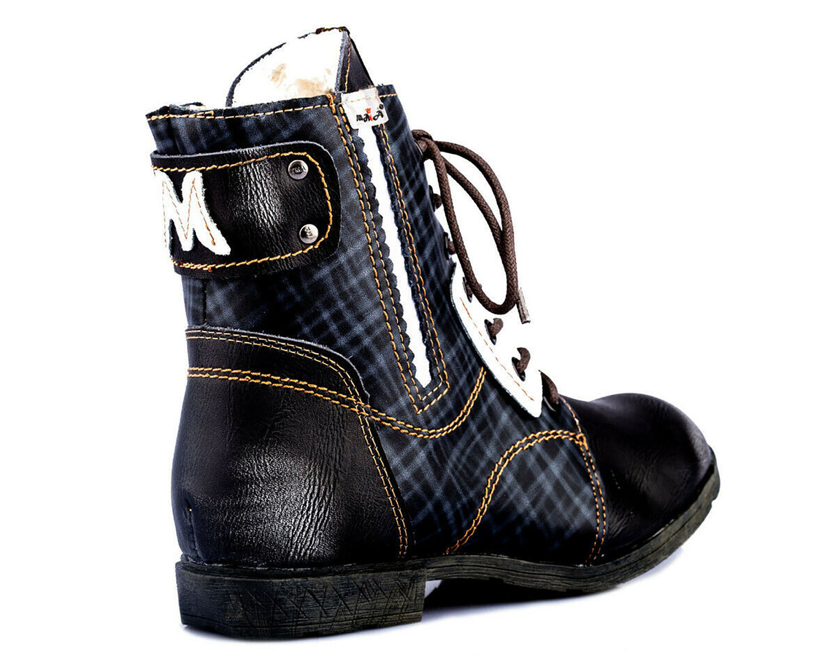 Damen Stiefeletten | TMA 1881 | Winter | gefüttert | Echtleder | schwarz | Größen 36 - 42