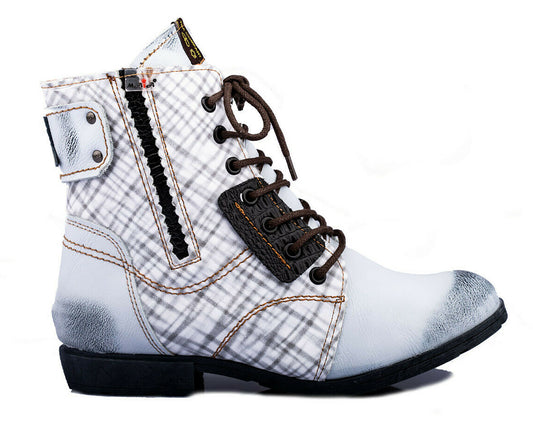 Damen Stiefeletten | TMA 1881 | Winter | gefüttert | Echtleder | weiß | Größen 36 - 42