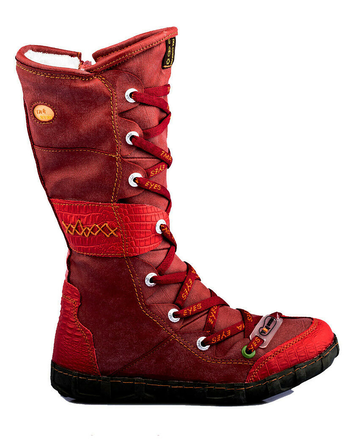 Damenstiefel | TMA 2088 | komfortable Stiefel für Damen | Winter | gefüttert | Echtleder | rot | Größen 36 - 42