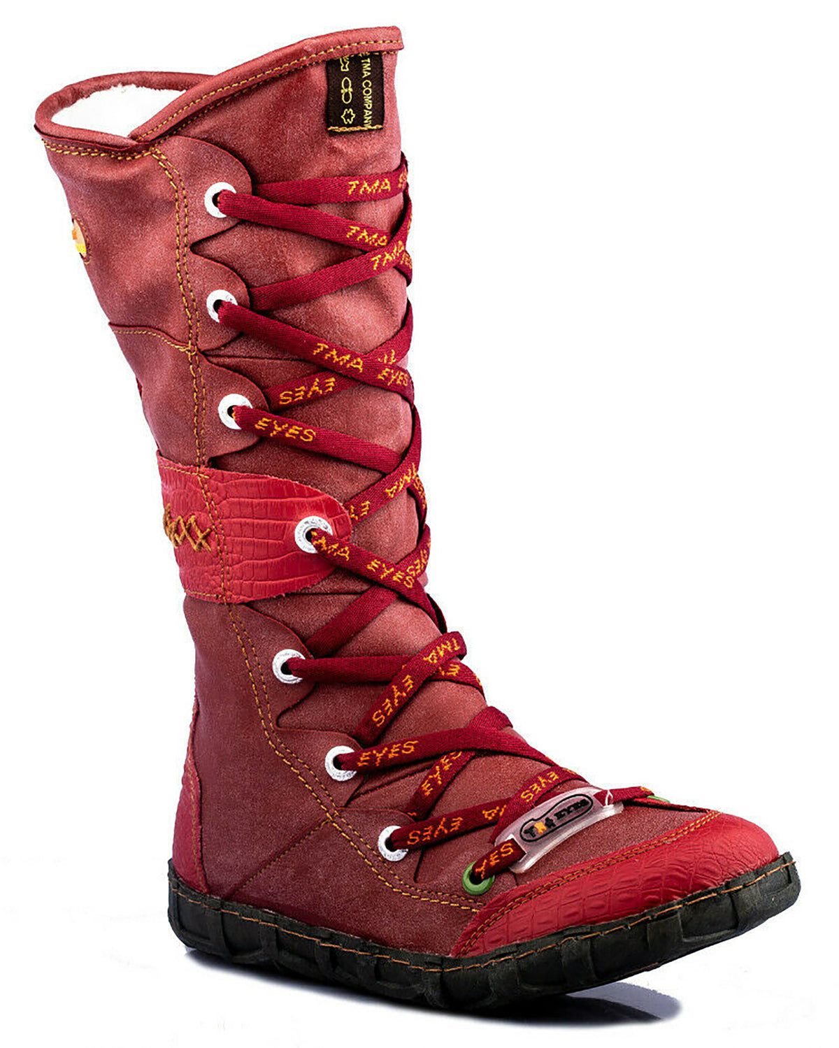 Damenstiefel | TMA 2088 | komfortable Stiefel für Damen | Winter | gefüttert | Echtleder | rot | Größen 36 - 42
