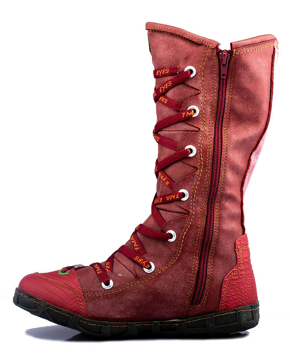 Damenstiefel | TMA 2088 | komfortable Stiefel für Damen | Winter | gefüttert | Echtleder | rot | Größen 36 - 42