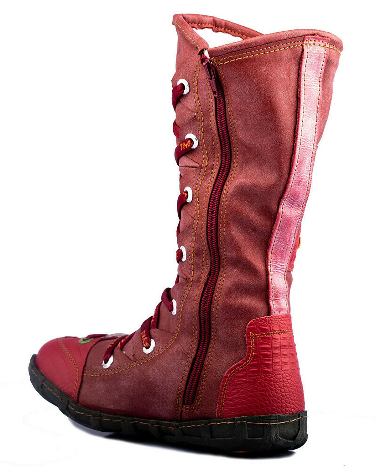 Damenstiefel | TMA 2088 | komfortable Stiefel für Damen | Winter | gefüttert | Echtleder | rot | Größen 36 - 42