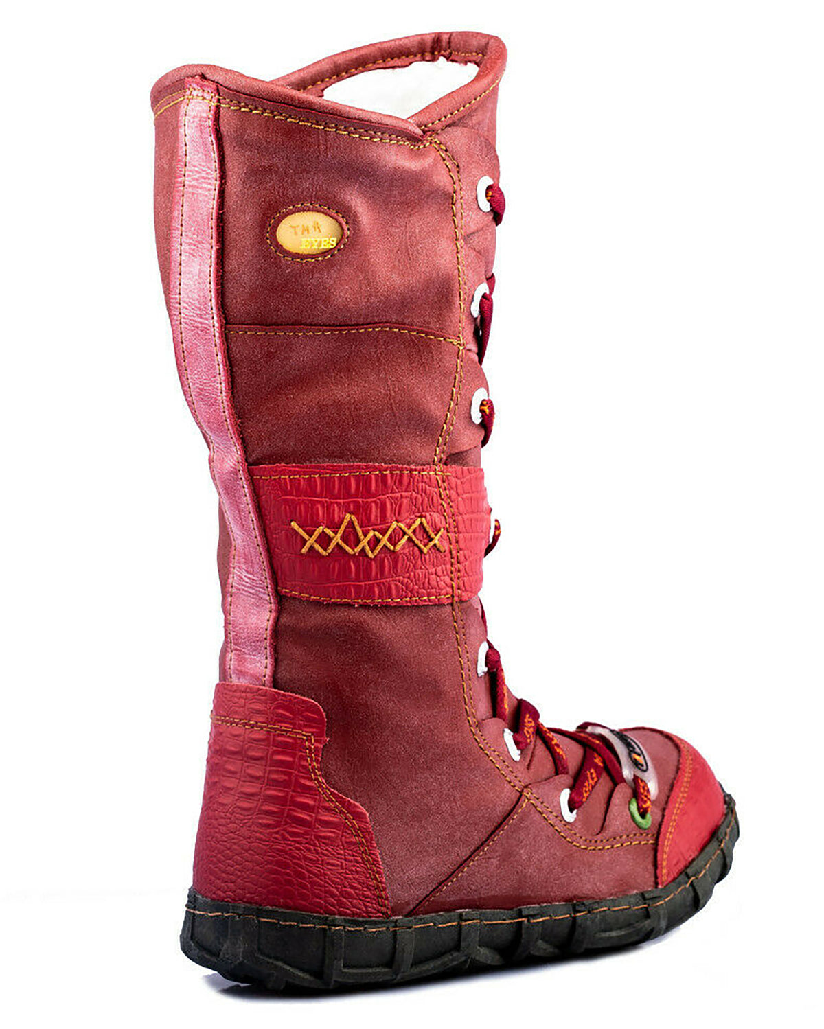 Damenstiefel | TMA 2088 | komfortable Stiefel für Damen | Winter | gefüttert | Echtleder | rot | Größen 36 - 42