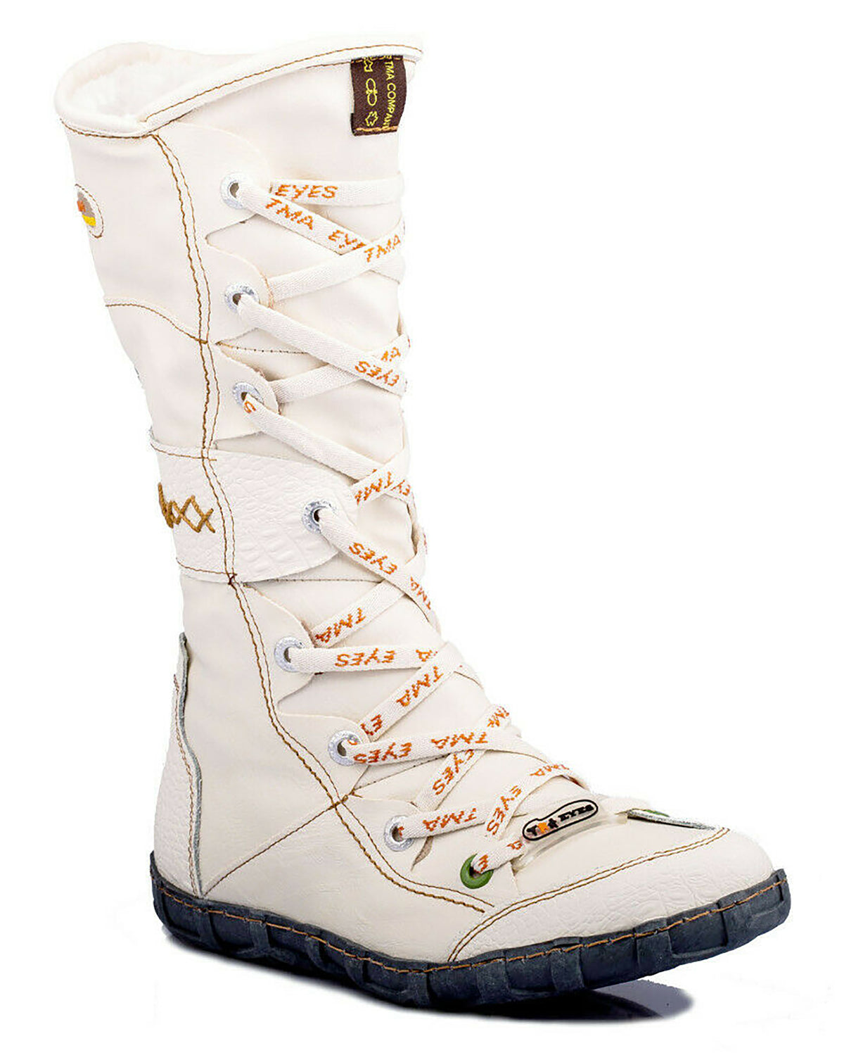 Damenstiefel | TMA 2088 | komfortable Stiefel für Damen | Winter | gefüttert | Echtleder | weiß | Größen 36 - 42