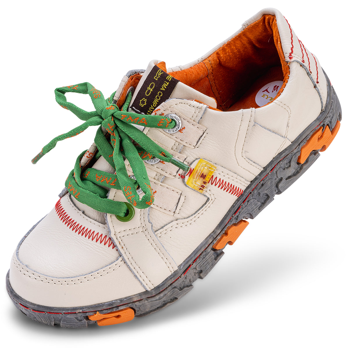 TMA 4181 | Sportlicher Damen Halbschuh | Sneaker | Schuhe | Leder | weiß | alle Größen 36 - 42