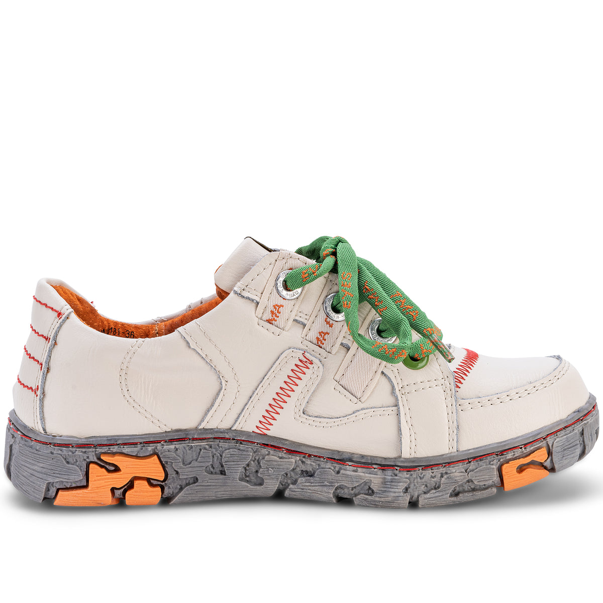 TMA 4181 | Sportlicher Damen Halbschuh | Sneaker | Schuhe | Leder | weiß | alle Größen 36 - 42
