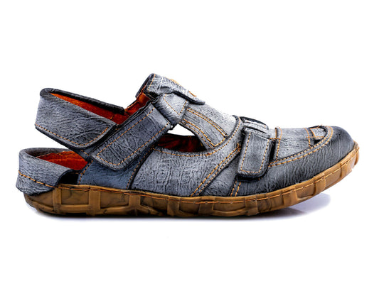 Herren Sandalen | TMA 4668 | Sandaletten | Halbschuhe | Echtleder | schwarz | Größen 41 - 46