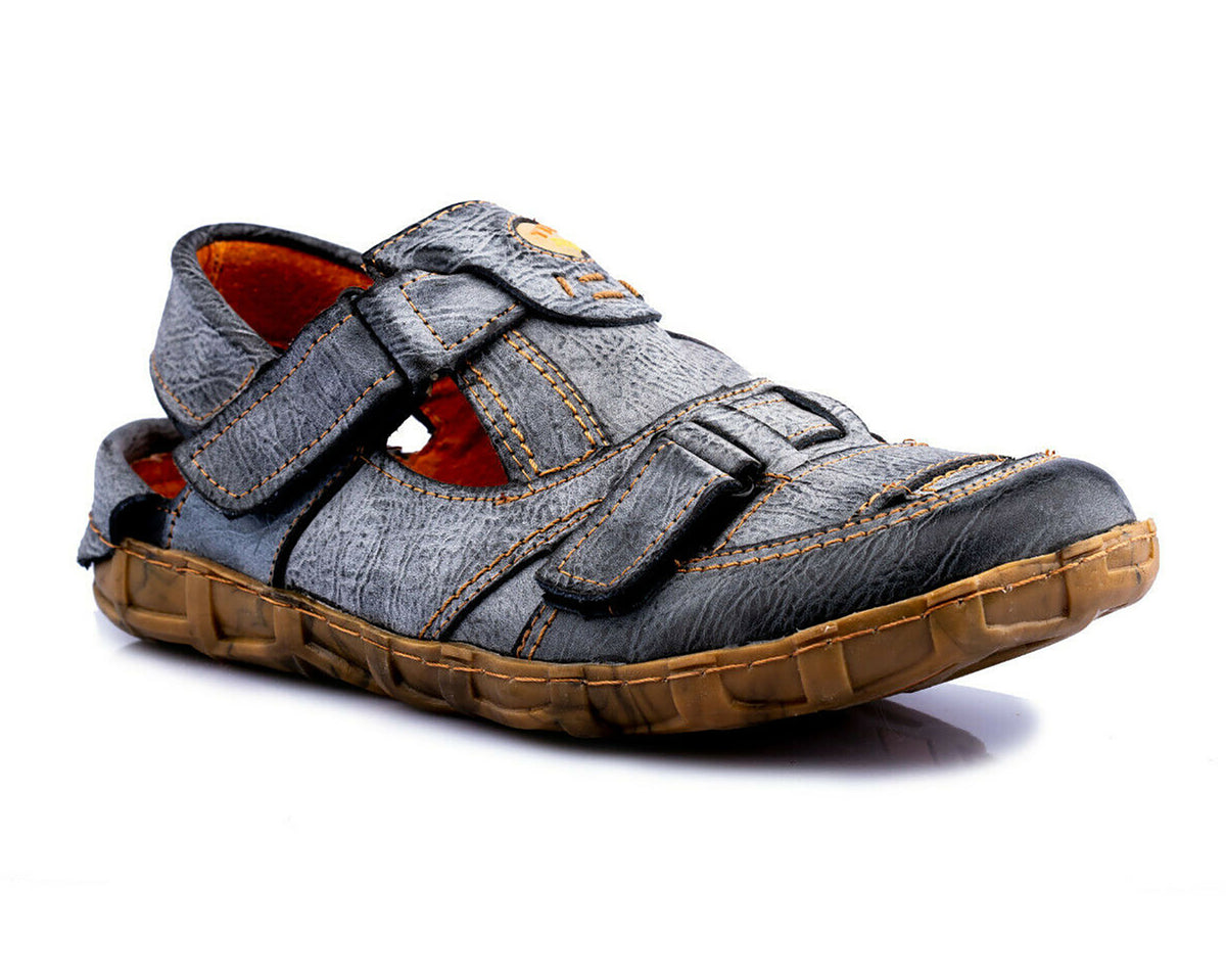 Herren Sandalen | TMA 4668 | Sandaletten | Halbschuhe | Echtleder | schwarz | Größen 41 - 46