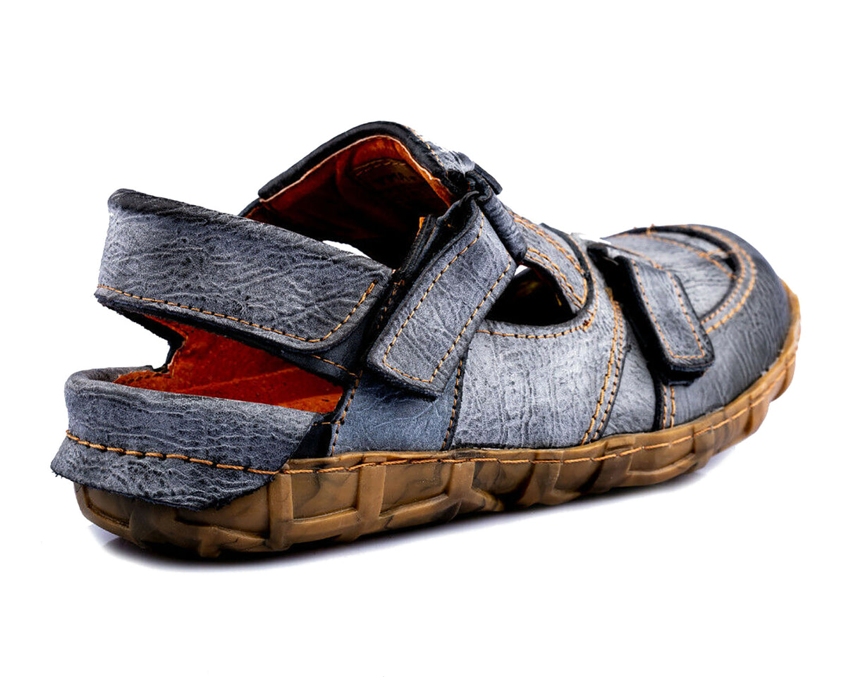 Herren Sandalen | TMA 4668 | Sandaletten | Halbschuhe | Echtleder | schwarz | Größen 41 - 46
