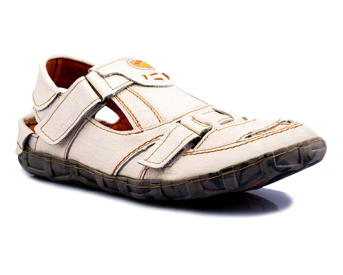 Herren Sandalen | TMA 4668 | Sandaletten | Halbschuhe | Echtleder | weiß | Größen 41 - 46