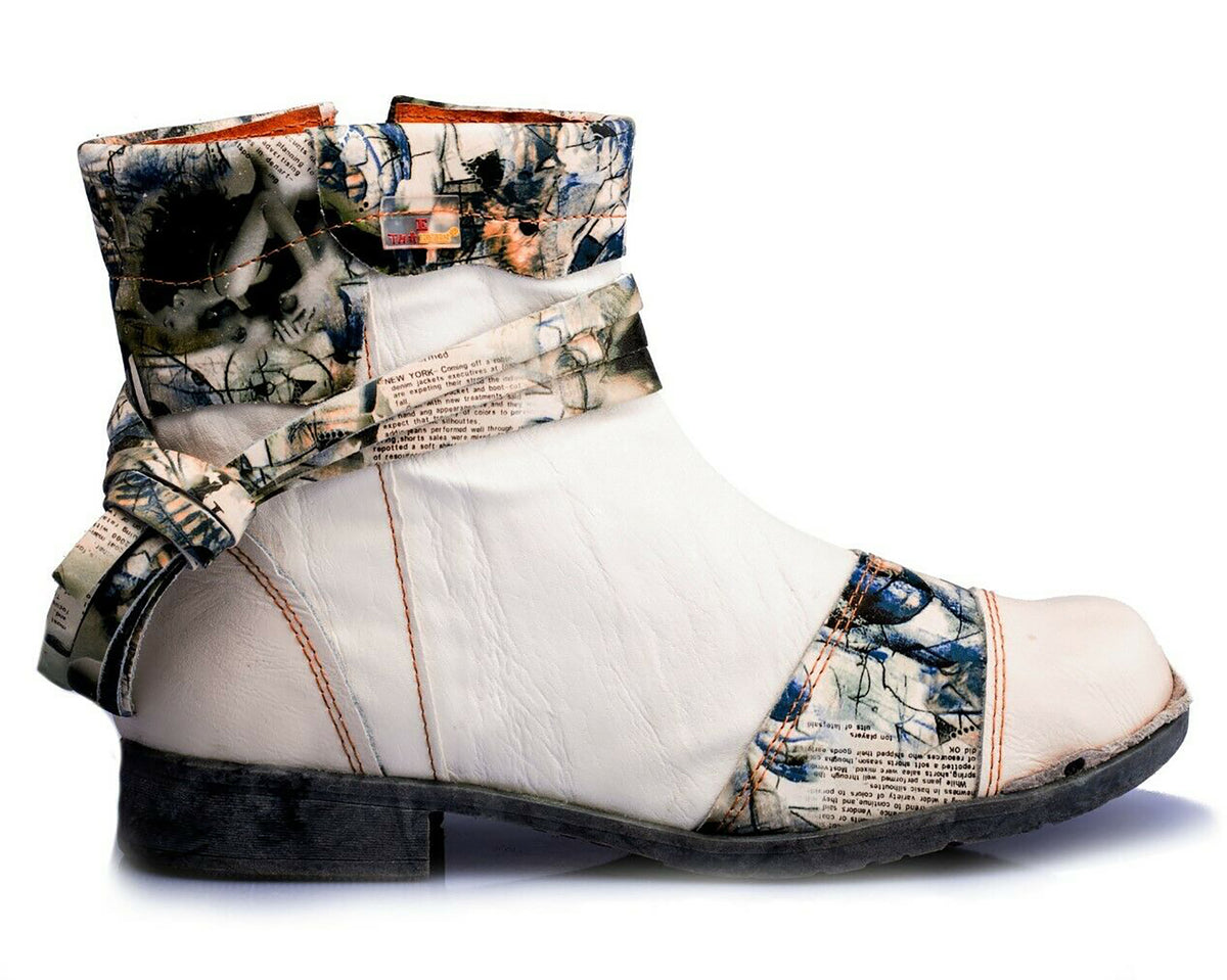Damen Stiefeletten | TMA 5001 | Frühjahr | Sommer | Herbst | Echtleder | weiß | Größen 36 - 42