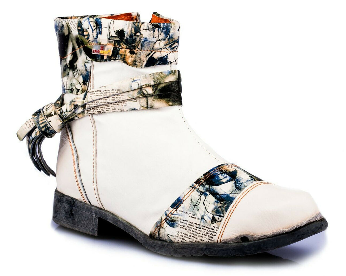 Damen Stiefeletten | TMA 5001 | Frühjahr | Sommer | Herbst | Echtleder | weiß | Größen 36 - 42