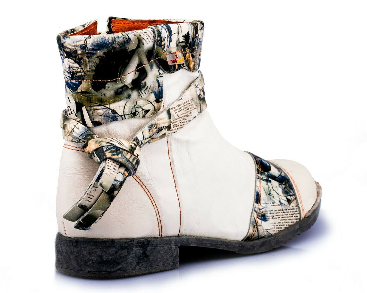 Damen Stiefeletten | TMA 5001 | Frühjahr | Sommer | Herbst | Echtleder | weiß | Größen 36 - 42