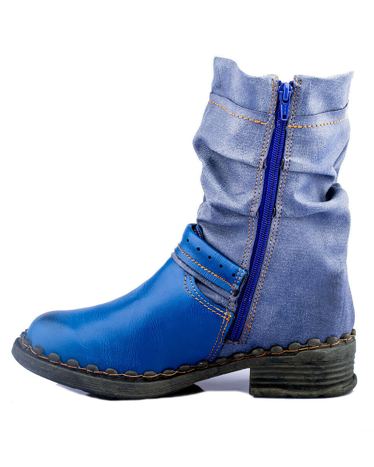 Damenstiefel | TMA 5005 | modische Stiefel für Damen | Winter | gefüttert | Echtleder | blau | Größen 36 - 42