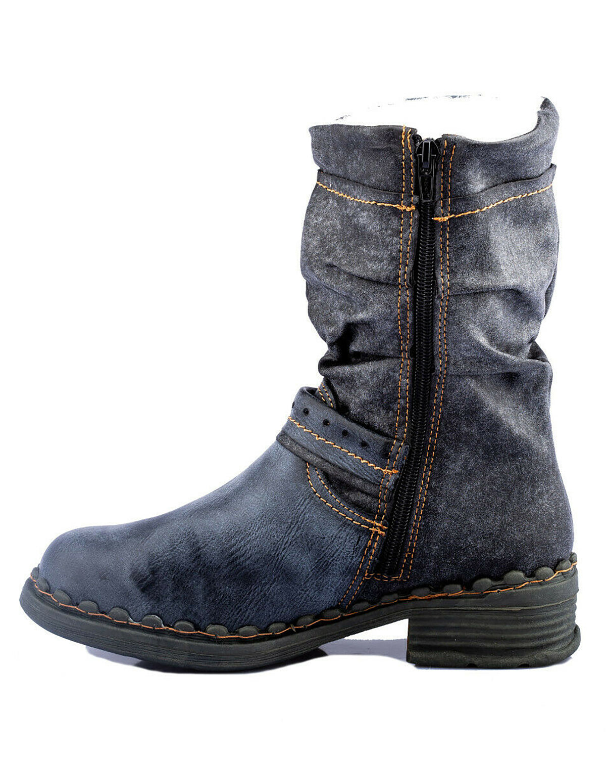 Damenstiefel | TMA 5005 | modische Stiefel für Damen | Winter | gefüttert | Echtleder | schwarz | Größen 36 - 42