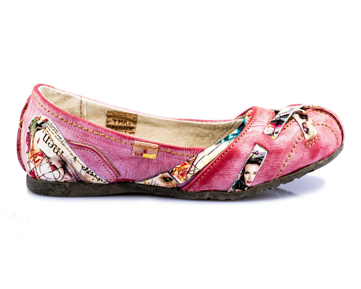 Damenschuhe | TMA 5088 | Damen Halbschuhe Ballerinas | Echtleder | rot | Größen 36 - 42
