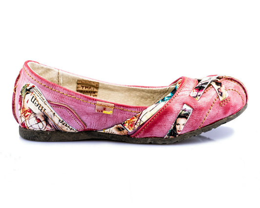 Damenschuhe | TMA 5088 | Damen Halbschuhe Ballerinas | Echtleder | rot | Größen 36 - 42