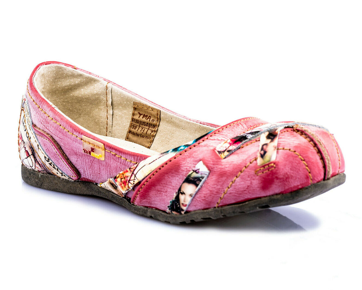 Damenschuhe | TMA 5088 | Damen Halbschuhe Ballerinas | Echtleder | rot | Größen 36 - 42