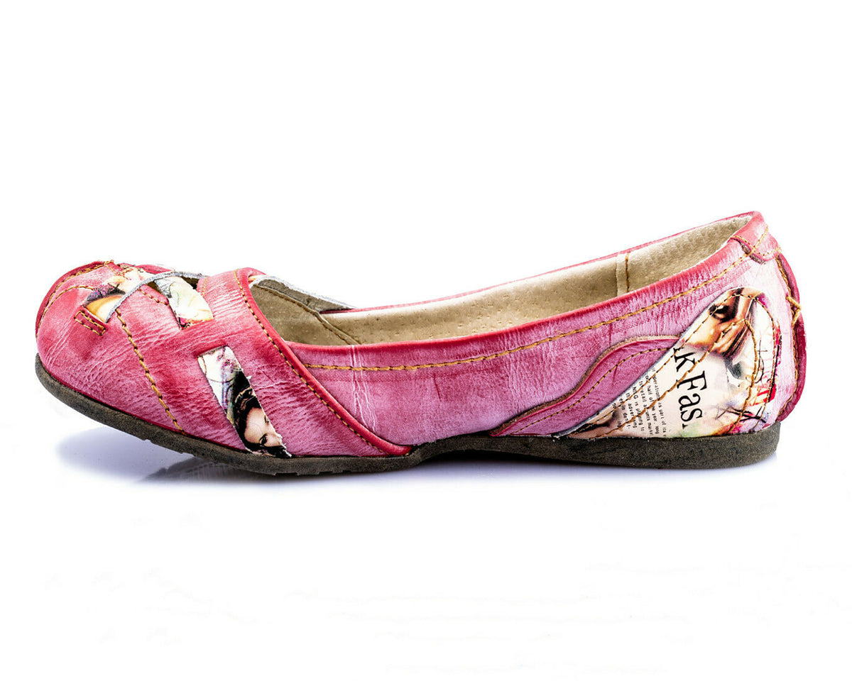 Damenschuhe | TMA 5088 | Damen Halbschuhe Ballerinas | Echtleder | rot | Größen 36 - 42