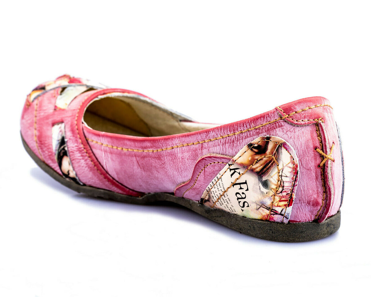 Damenschuhe | TMA 5088 | Damen Halbschuhe Ballerinas | Echtleder | rot | Größen 36 - 42
