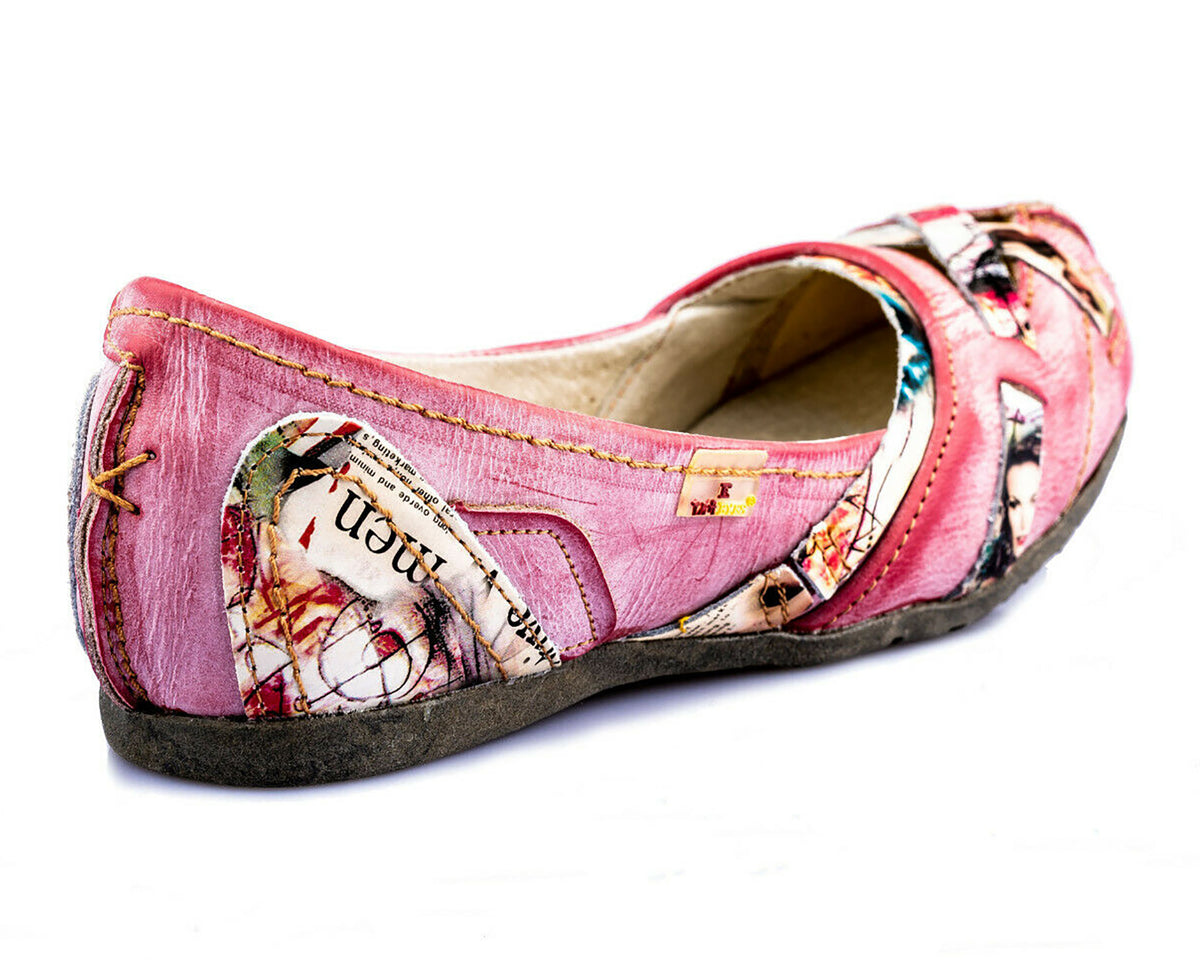 Damenschuhe | TMA 5088 | Damen Halbschuhe Ballerinas | Echtleder | rot | Größen 36 - 42