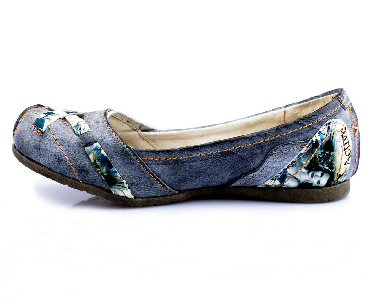 Damenschuhe | TMA 5088 | Damen Halbschuhe Ballerinas | Echtleder | schwarz | Größen 36 - 42