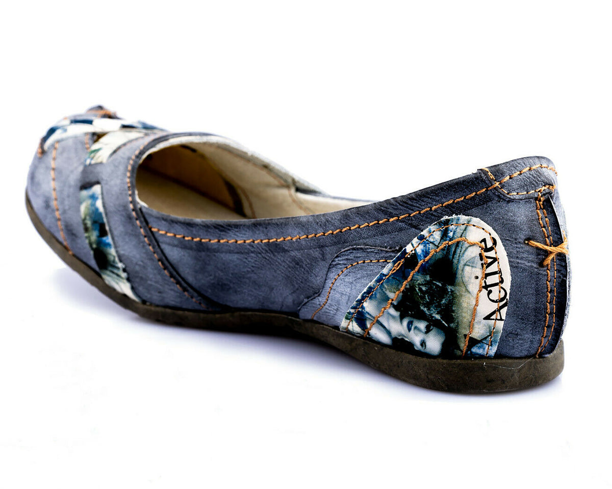 Damenschuhe | TMA 5088 | Damen Halbschuhe Ballerinas | Echtleder | schwarz | Größen 36 - 42