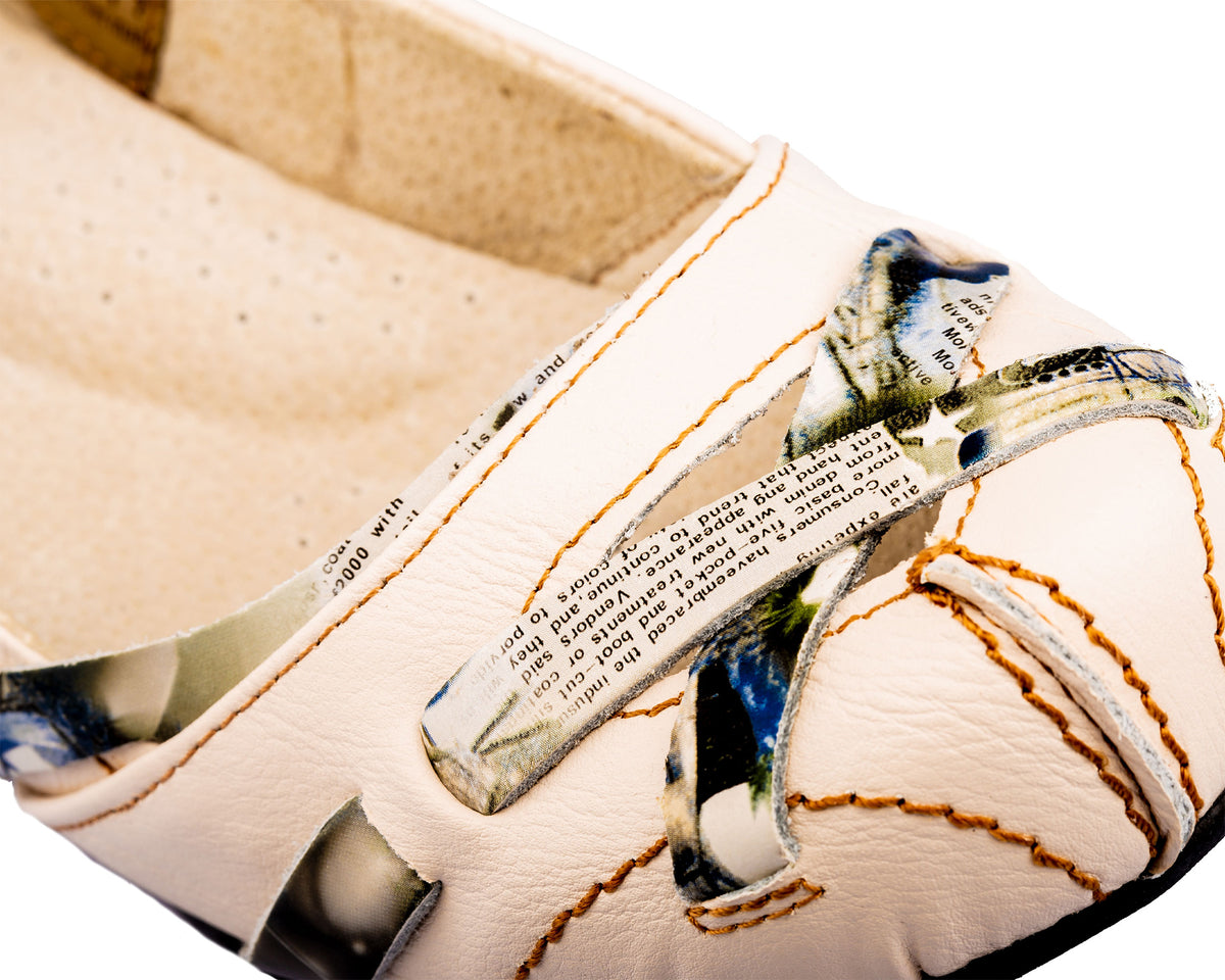 Damenschuhe | TMA 5088 | Damen Halbschuhe Ballerinas | Echtleder | weiß | Größen 36 - 42