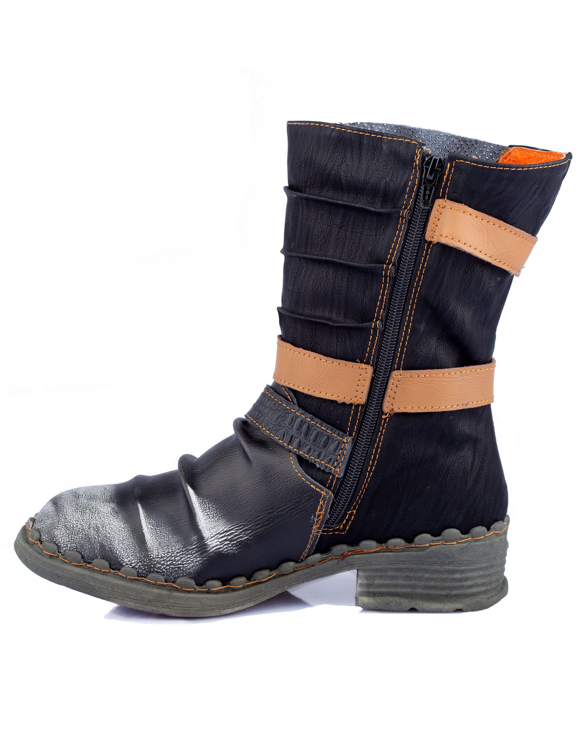 Damenstiefel | TMA 5099 | modische Stiefel für Damen | Winter | gefüttert | Echtleder | schwarz | Größen 36 - 42