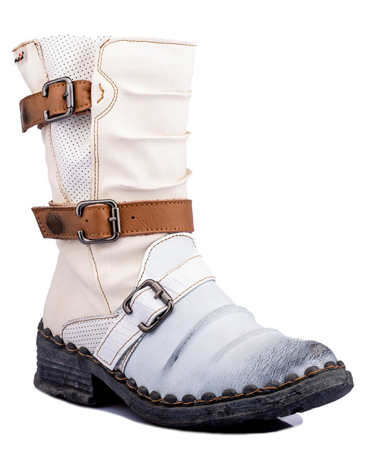 Damenstiefel | TMA 5099 | modische Stiefel für Damen | Winter | gefüttert | Echtleder | weiß | Größen 36 - 42