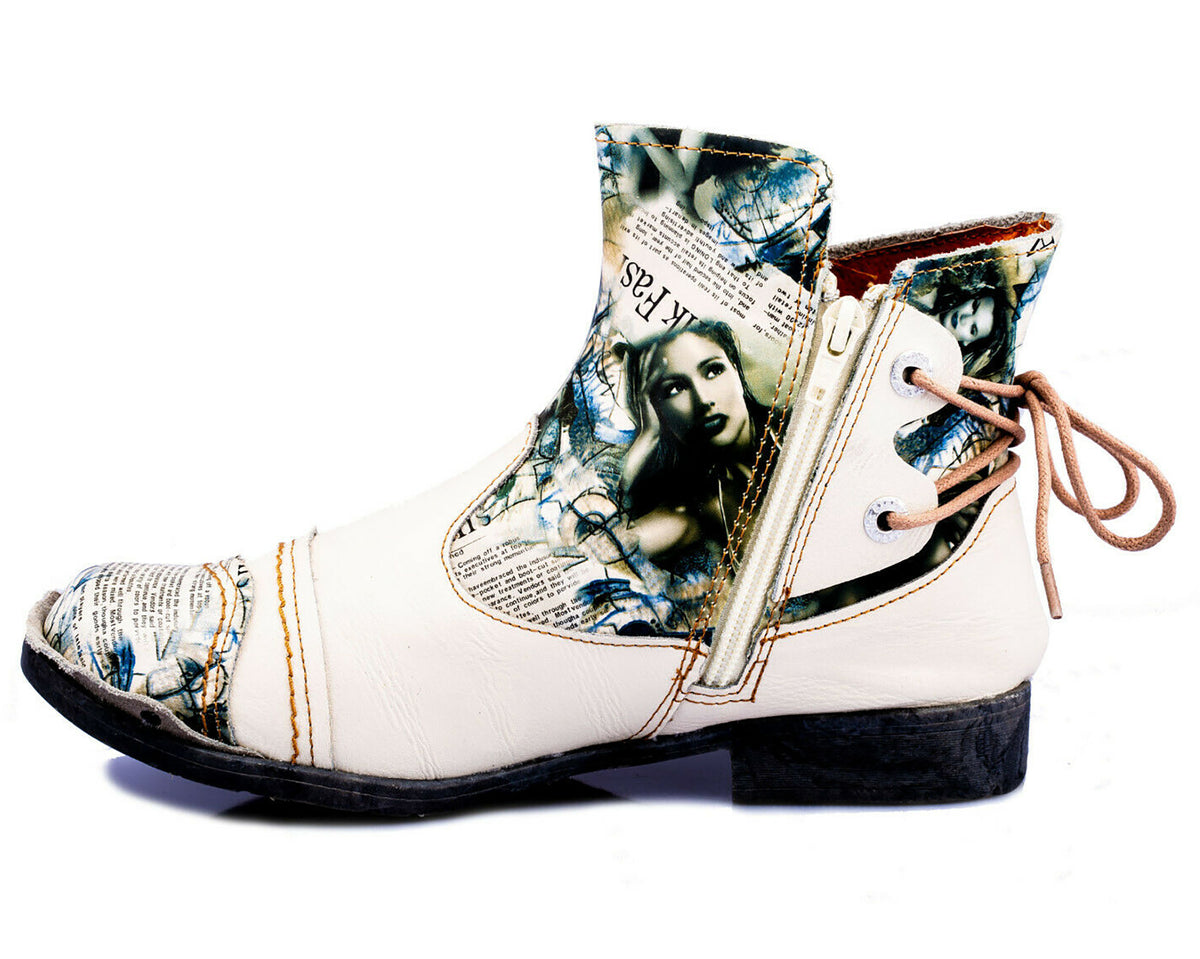 Damen Stiefeletten | TMA 5116 | Frühjahr | Sommer | Herbst | Echtleder | weiß | Größen 36 - 42