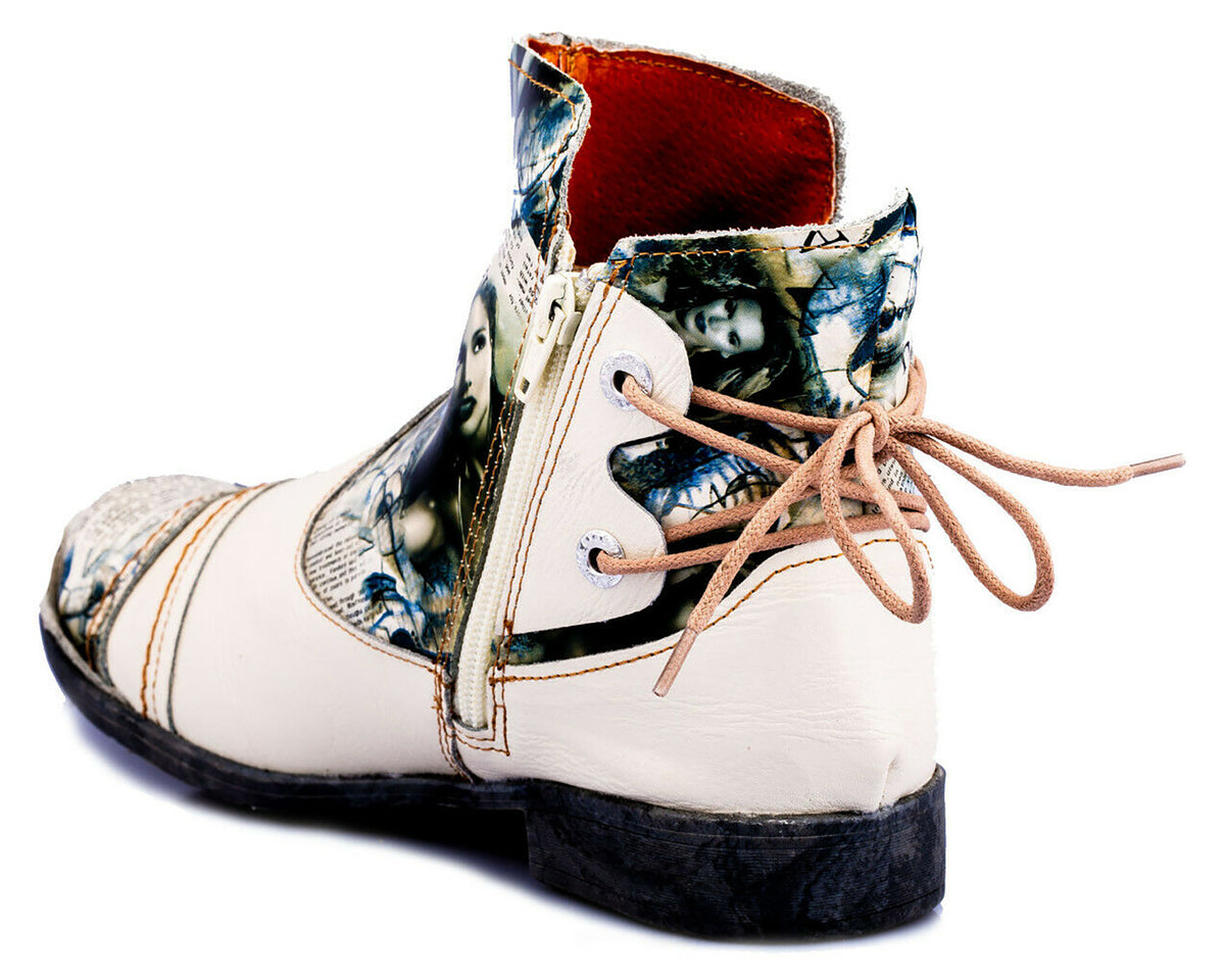 Damen Stiefeletten | TMA 5116 | Frühjahr | Sommer | Herbst | Echtleder | weiß | Größen 36 - 42
