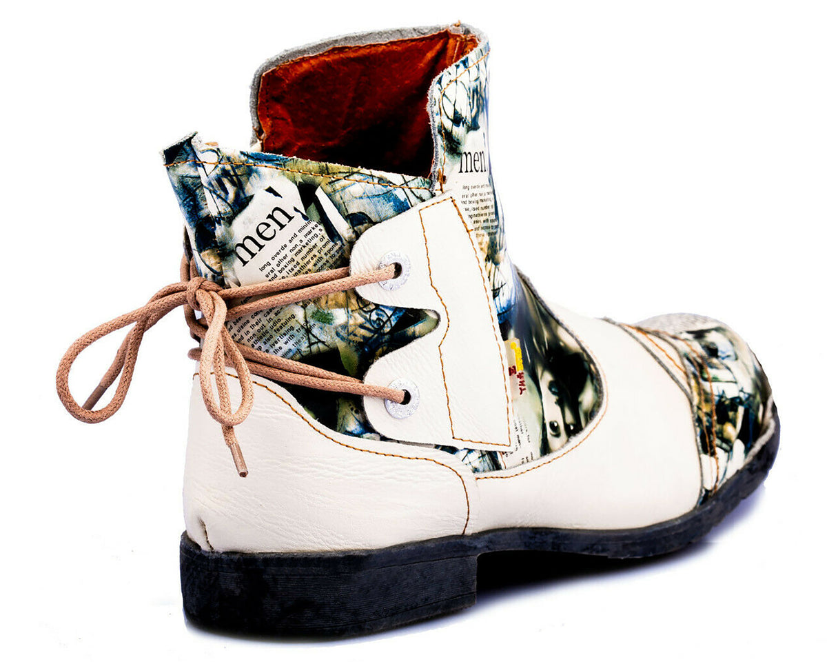 Damen Stiefeletten | TMA 5116 | Frühjahr | Sommer | Herbst | Echtleder | weiß | Größen 36 - 42