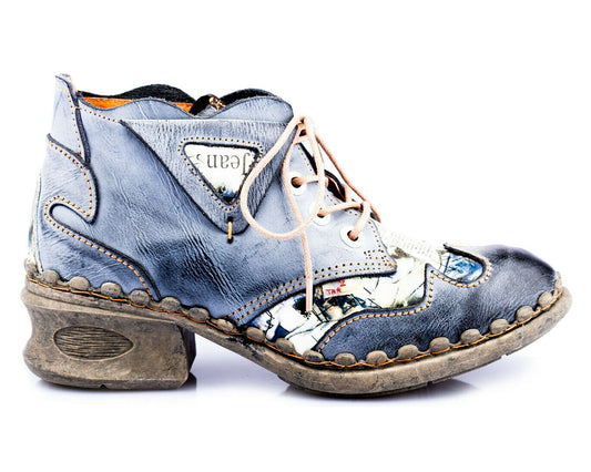 Damenschuhe | TMA 5155 | modischer Damen Halbschuh | Schnürer | Echtleder | schwarz | Größen 36 - 42