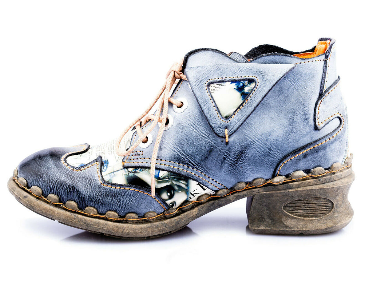 Damenschuhe | TMA 5155 | modischer Damen Halbschuh | Schnürer | Echtleder | schwarz | Größen 36 - 42