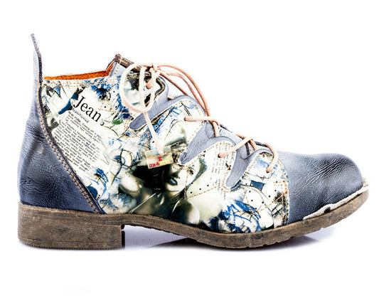 Damenschuhe | TMA 5168 | modischer Damen Halbschuh | Schnürer | Echtleder | schwarz | Größen 36 - 42
