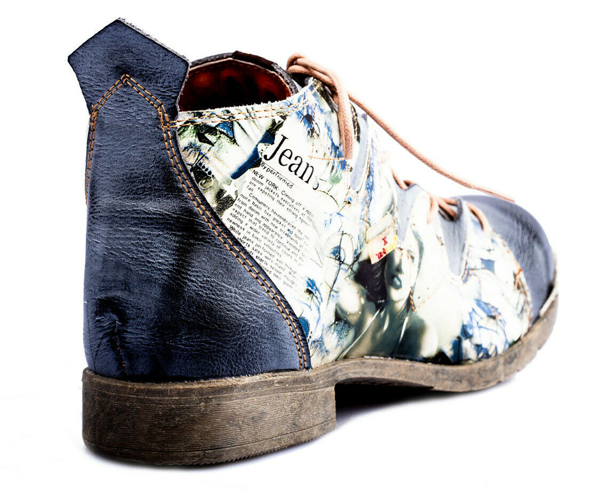 Damenschuhe | TMA 5168 | modischer Damen Halbschuh | Schnürer | Echtleder | schwarz | Größen 36 - 42