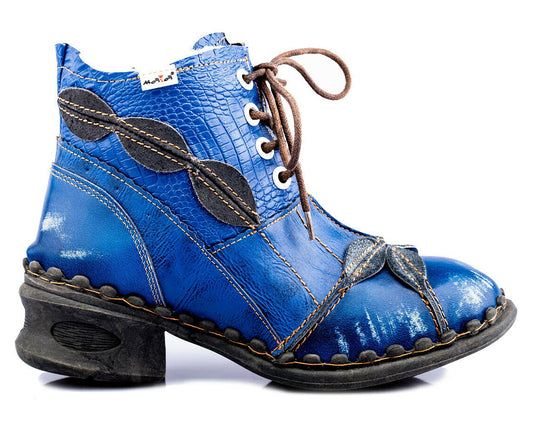 Damen Stiefeletten | TMA 5188 | Winter | gefüttert | Echtleder | blau | Größen 36 - 42