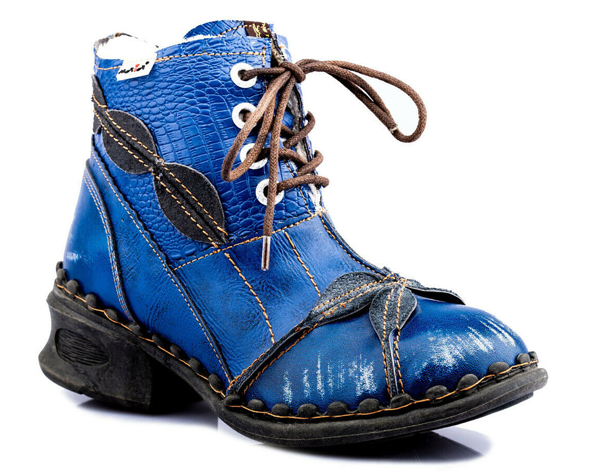 Damen Stiefeletten | TMA 5188 | Winter | gefüttert | Echtleder | blau | Größen 36 - 42
