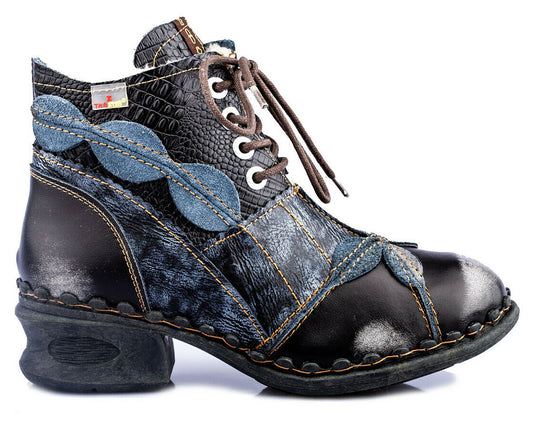Damen Stiefeletten | TMA 5188 | Winter | gefüttert | Echtleder | schwarz | Größen 36 - 42