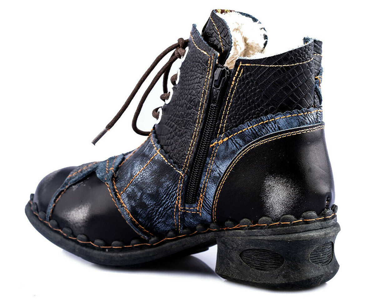 Damen Stiefeletten | TMA 5188 | Winter | gefüttert | Echtleder | schwarz | Größen 36 - 42