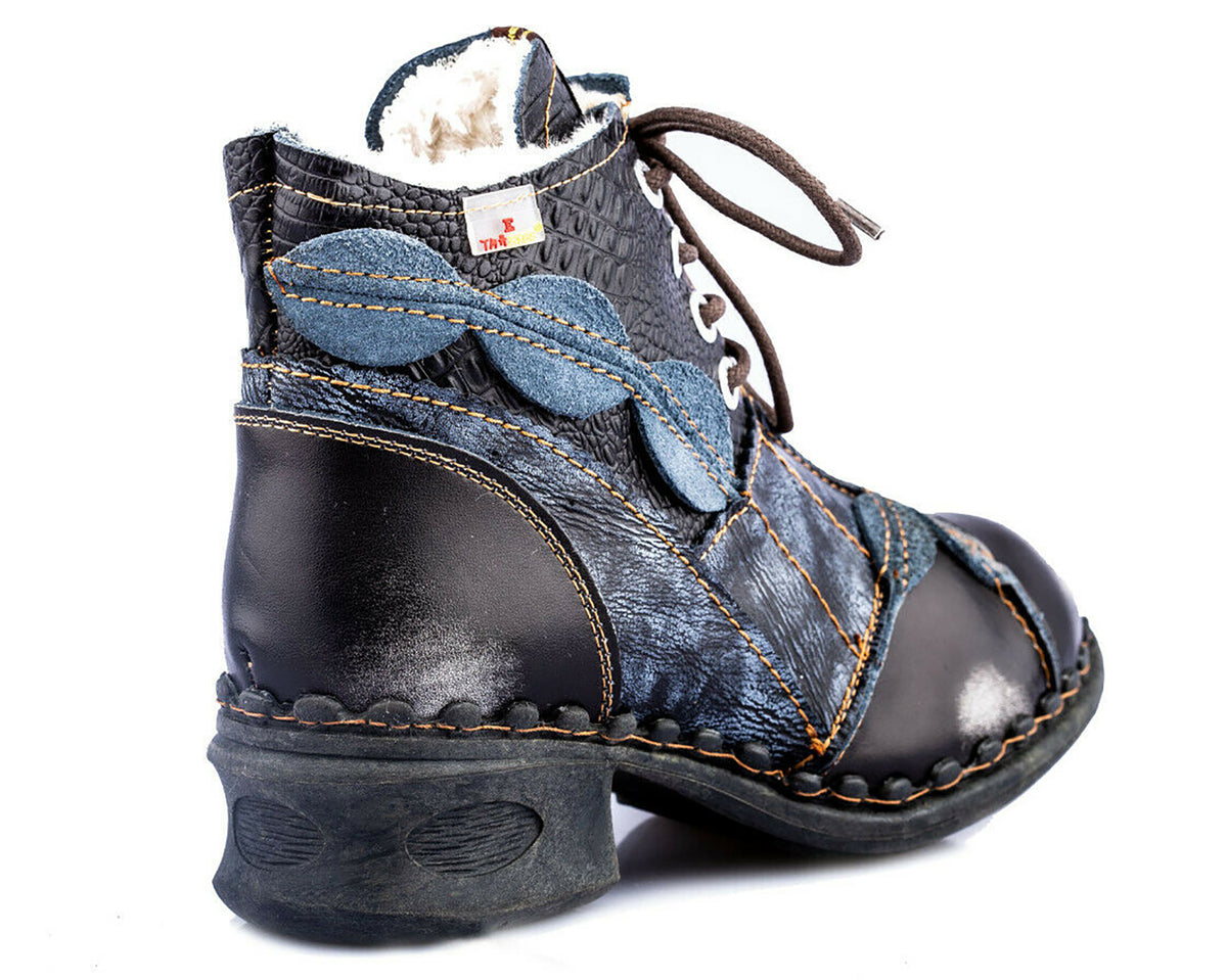 Damen Stiefeletten | TMA 5188 | Winter | gefüttert | Echtleder | schwarz | Größen 36 - 42