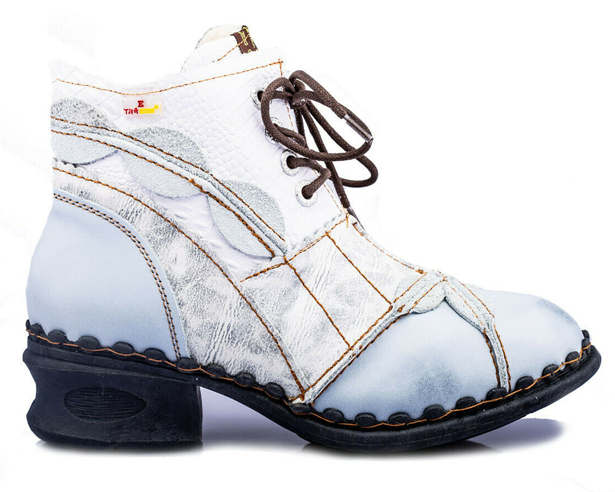 Damen Stiefeletten | TMA 5188 | Winter | gefüttert | Echtleder | weiß | Größen 36 - 42