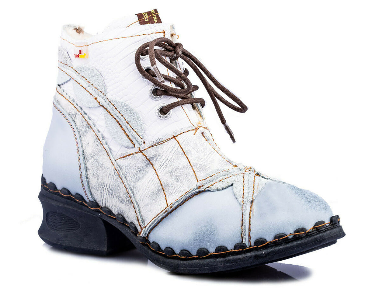Damen Stiefeletten | TMA 5188 | Winter | gefüttert | Echtleder | weiß | Größen 36 - 42